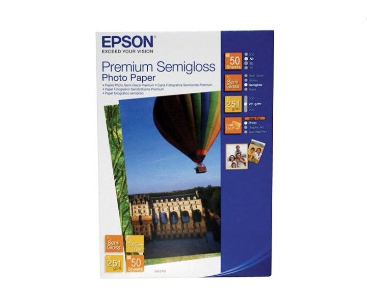 Бумага Epson C13S041765 Premium Semigloss Photo Paper, 10x15 см, 251 г/м2, 50 листов 100025384949 белый