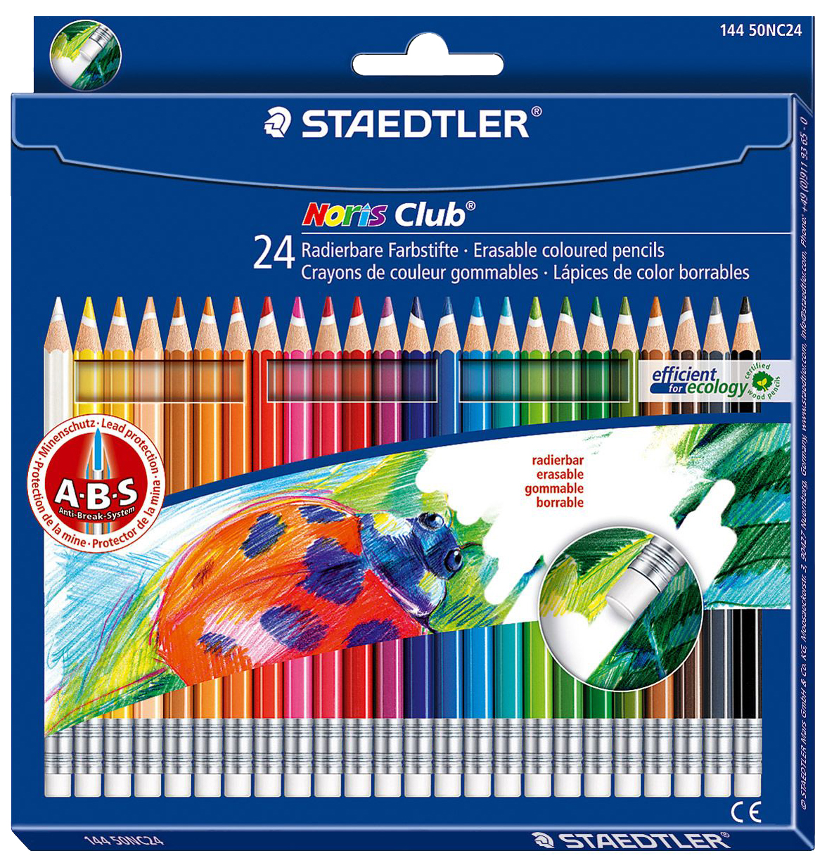 

Карандаши цветные NorisClub с ластиком 24 цв. Staedtler, 14450