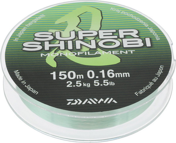 фото Леска монофильная daiwa super shinobi 0,16 мм, 150 м, 2,5 кг