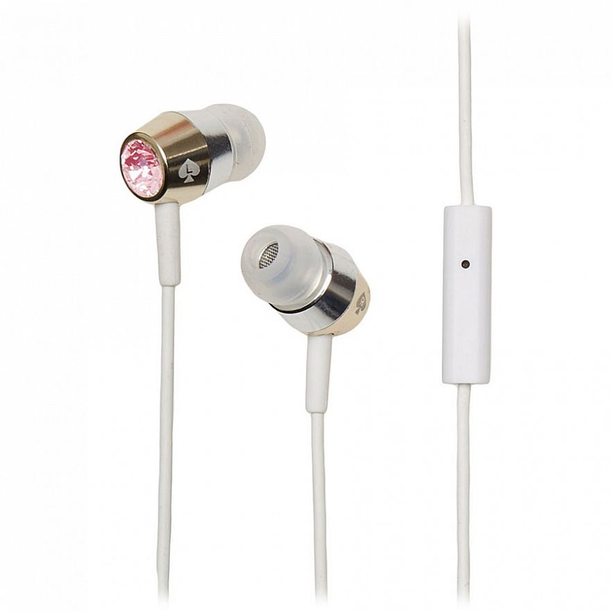 фото Наушники kate spade new york crystal earbuds white/pink