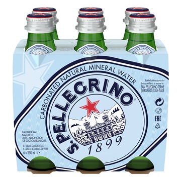 Минеральная газированная вода S.Pellegrino 6 шт по 250 мл