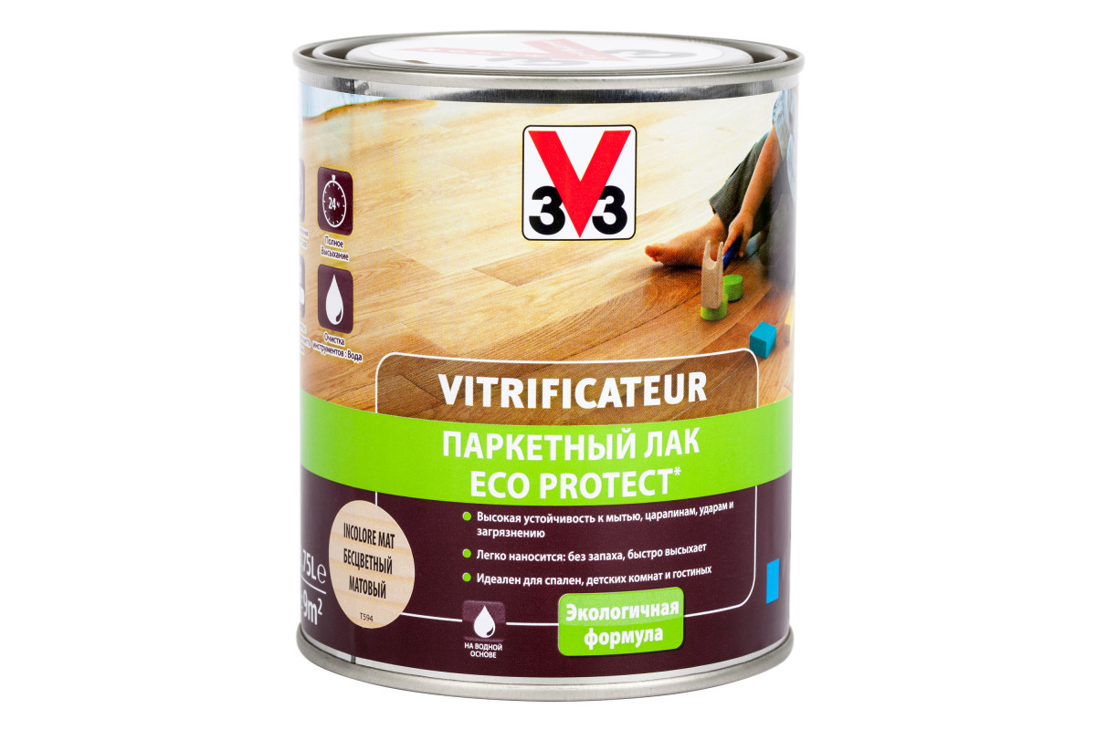 Лак ECO PROTECT V33 2.5 л, бесцветный матовый