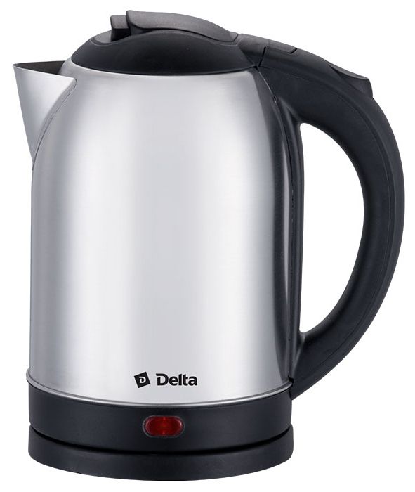 Чайник электрический Delta DL-1329 2 л серебристый, черный