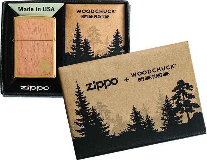 

Бензиновая зажигалка Zippo Woodchuck Brushed Brass, Золотистый, Woodchuck