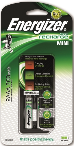 фото Зарядное устройство + аккумуляторы energizer mini charger aaa 2 шт. 700 mah