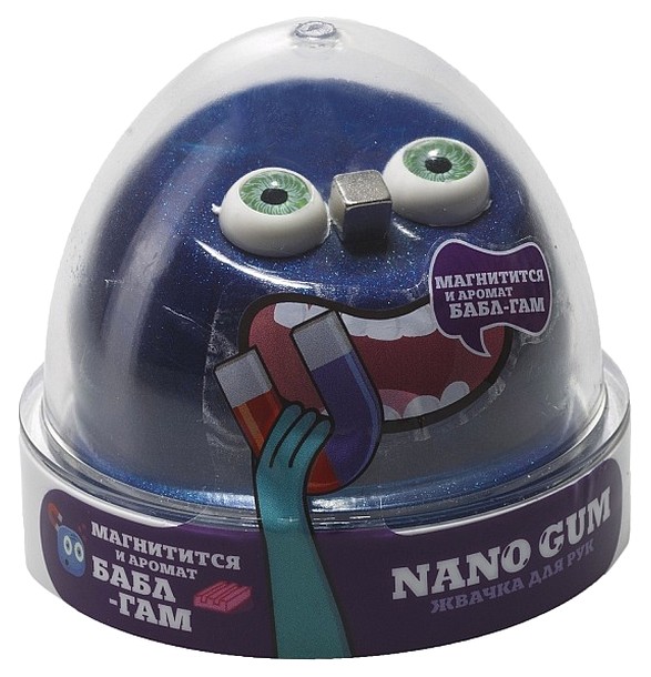 

Жвачка для рук Slime Nano gum магнитный с ароматом баблгама, Синий