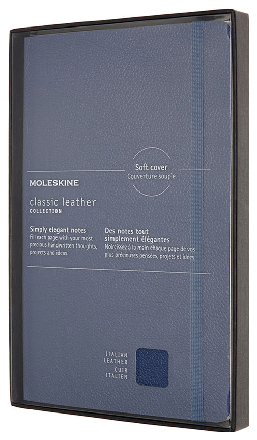 

Блокнот Le Leather Large, 96 листов, в линейку, синий