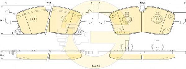 

Комплект тормозных колодок Girling 6146032