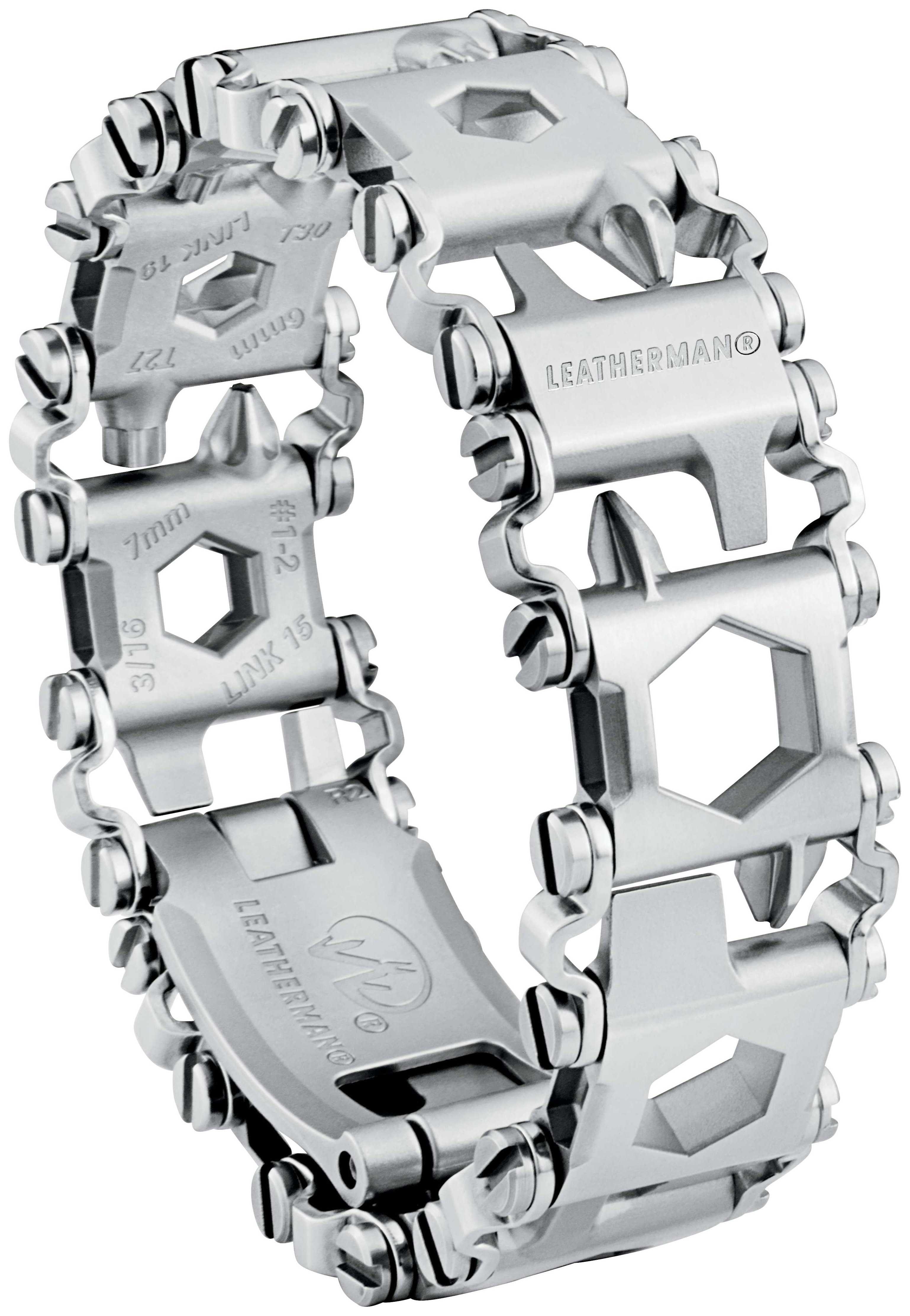 

Браслет-мультитул Leatherman Tread 832325 160 мм серебристый, 29 функций, Tread