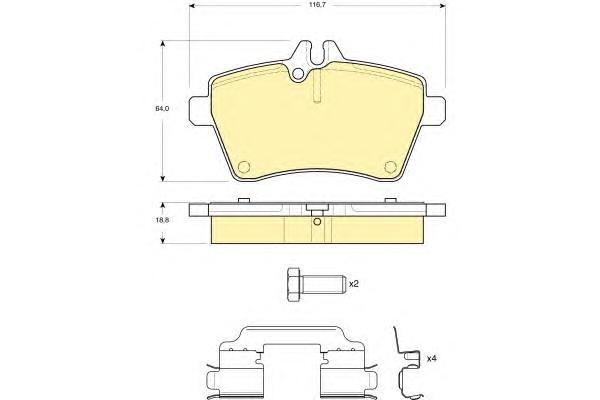 

Комплект тормозных колодок Girling 6116301