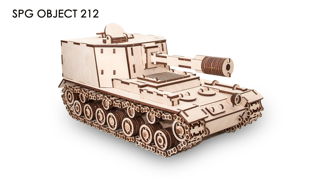 Конструктор Eco Wood Art 3D Tank sau212 (Танк сау 212) из дерева электромобиль everflo tank еа28091