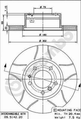 фото Тормозной диск brembo 09.5142.76