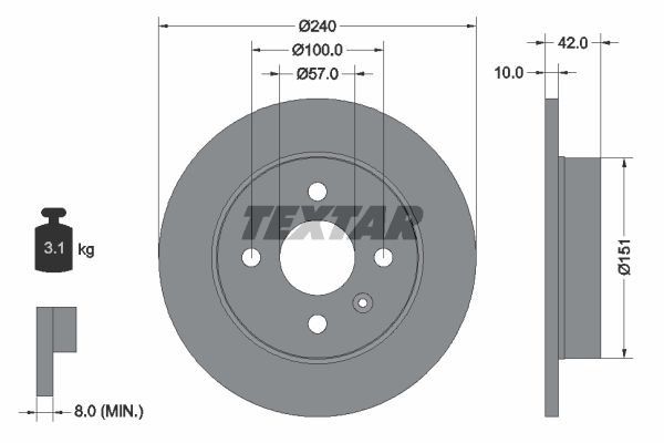 Тормозной диск Textar 92092003