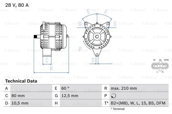 

Генератор BOSCH 0 986 048 100