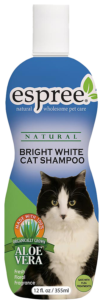 фото Шампунь для кошек espree cat care bright white белоснежной сияние для белой шерсти, 355 мл