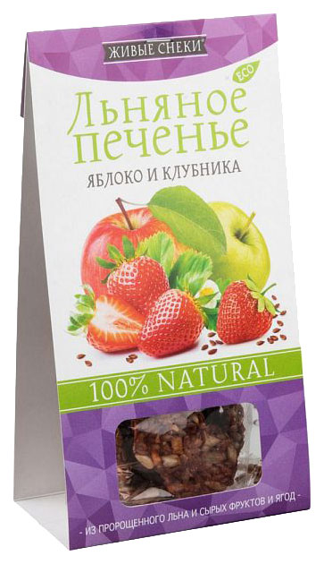 

Печенье льняное Живые снеки яблоко и клубника 60 г