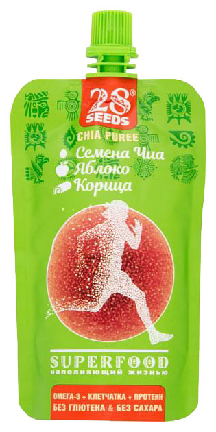 

Пюре чиа суперфуд 28 Seeds яблоко-корица 110 г