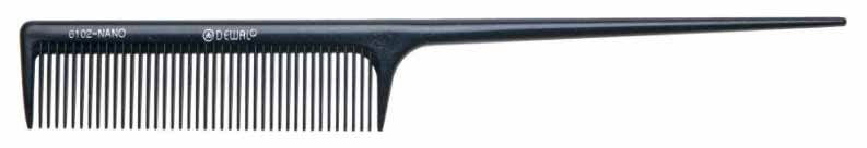 Расческа Dewal Nano С пластиковым хвостиком Антистатик 20 см Черный расческа парикмахерская с пластиковым хвостиком 229 25 мм carbon fiber