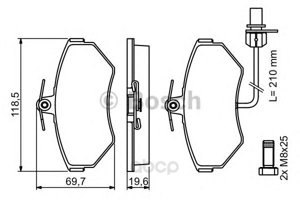 

Тормозные колодки Bosch передние 986494042