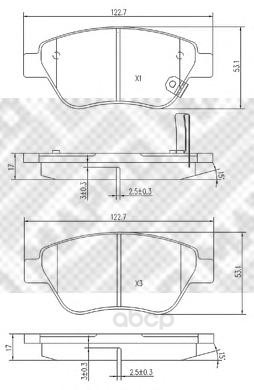 фото Колодки тормозные передние mapco 6805