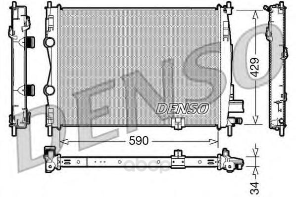 

Радиатор 590x429 Denso DRM46018