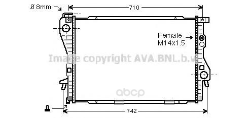 

Радиатор охлаждения двигателя Ava BW2176