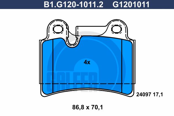 Комплект тормозных дисковых колодок GALFER B1.G120-1011.2