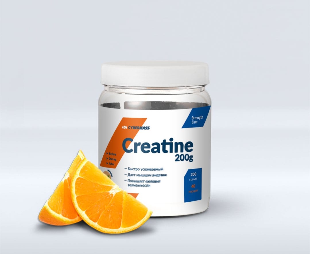 фото Креатин cybermass creatine flavoured, 200 г, апельсин