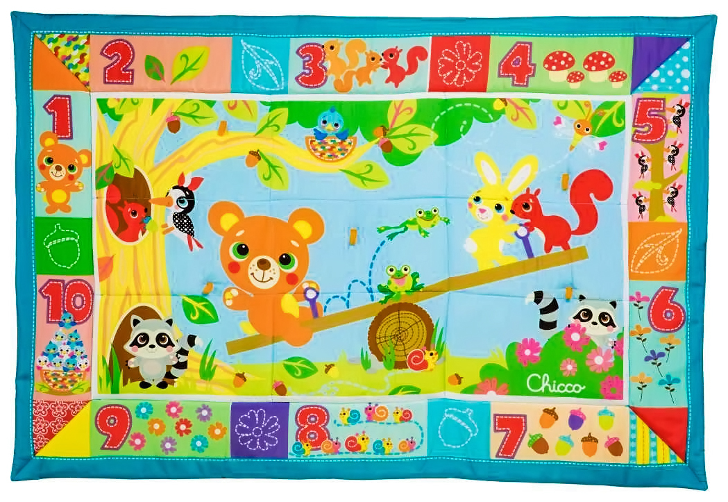 Развивающий детский игровой коврик Chicco XXL Лесные друзья развивающий коврик parkfield бабочка и друзья 81043