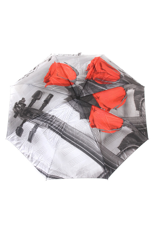Зонт складной женский автоматический Flioraj 013-048FJ серый