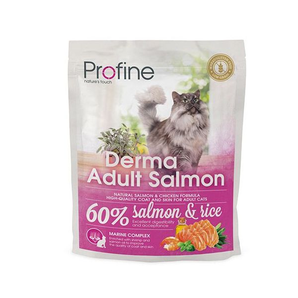фото Сухой корм для кошек profine derma, для длинношертстных, лосось, 0,3кг