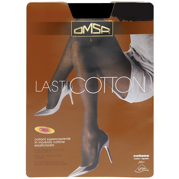

Колготки женские Omsa LASTICOTTON черные 5 (XL), Черный, LASTICOTTON