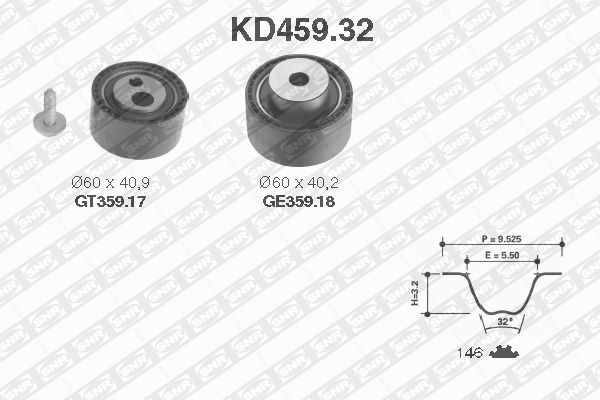 фото Комплект ремня грм snr kd459.32 ntn-snr