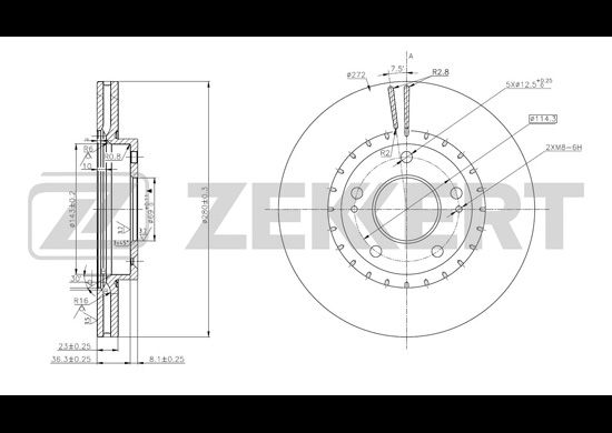 

Тормозной диск ZEKKERT BS-5657