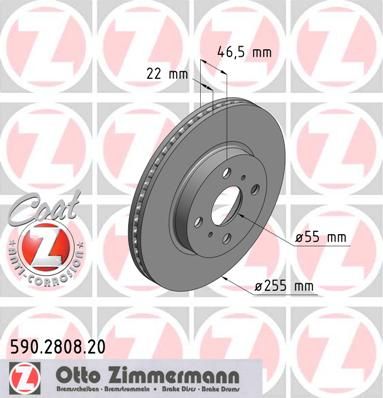 

Тормозной диск ZIMMERMANN 590.2808.20