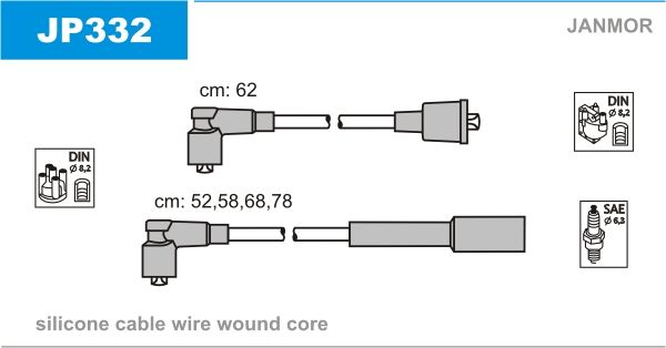 фото Комплект проводов зажигания janmor jp332