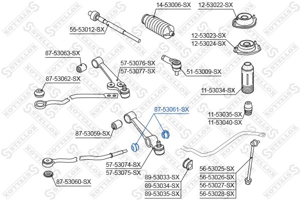 фото Рычаг независимой подвески колеса stellox 87-53061-sx