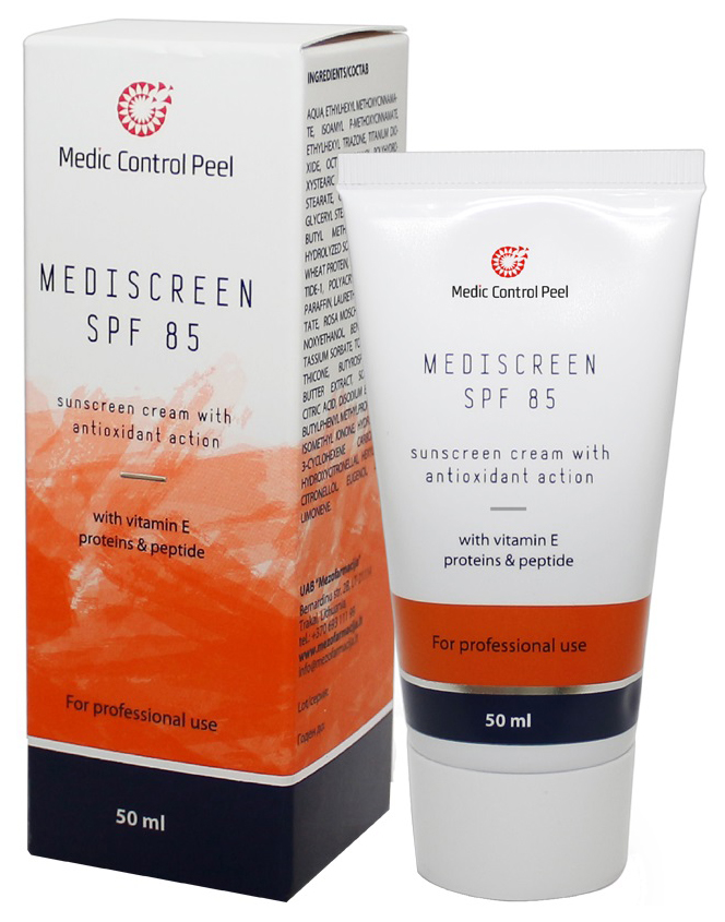 Крем Medic Control Peel Mediscreen солнцезащитный SPF 85 50 мл лосьон medic control peel smart lotion восстанавливающий 100 мл