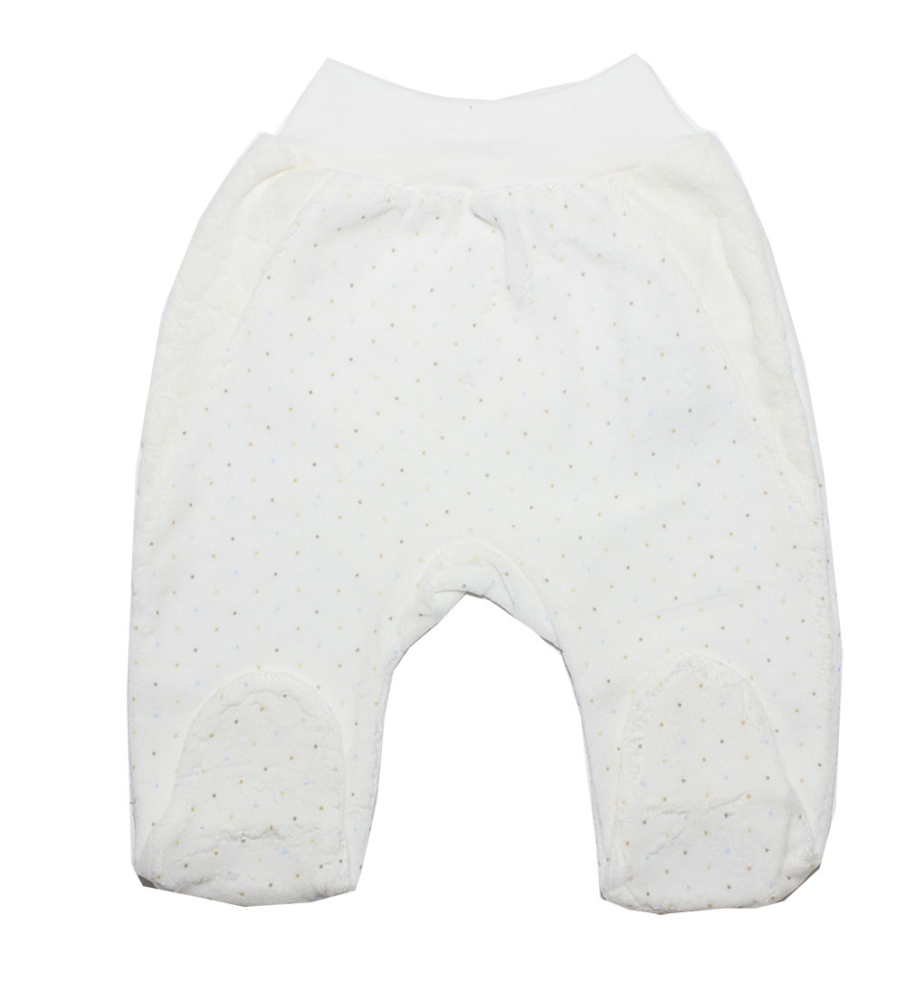 

Ползунки детские Осьминожка короткие (велюр) цв. белый р.68, 504-07