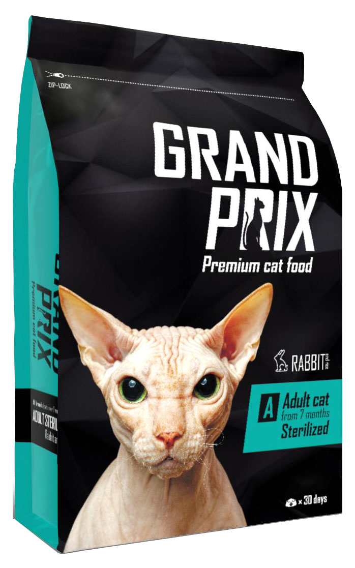 фото Сухой корм для кошек grand prix adult sterilized, для стерилизованных, кролик, 8кг