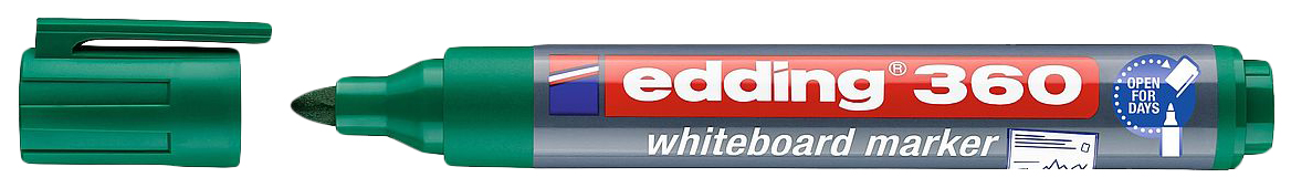 

Маркер для белых досок, круглый наконечник, 1,5-3 мм зеленый