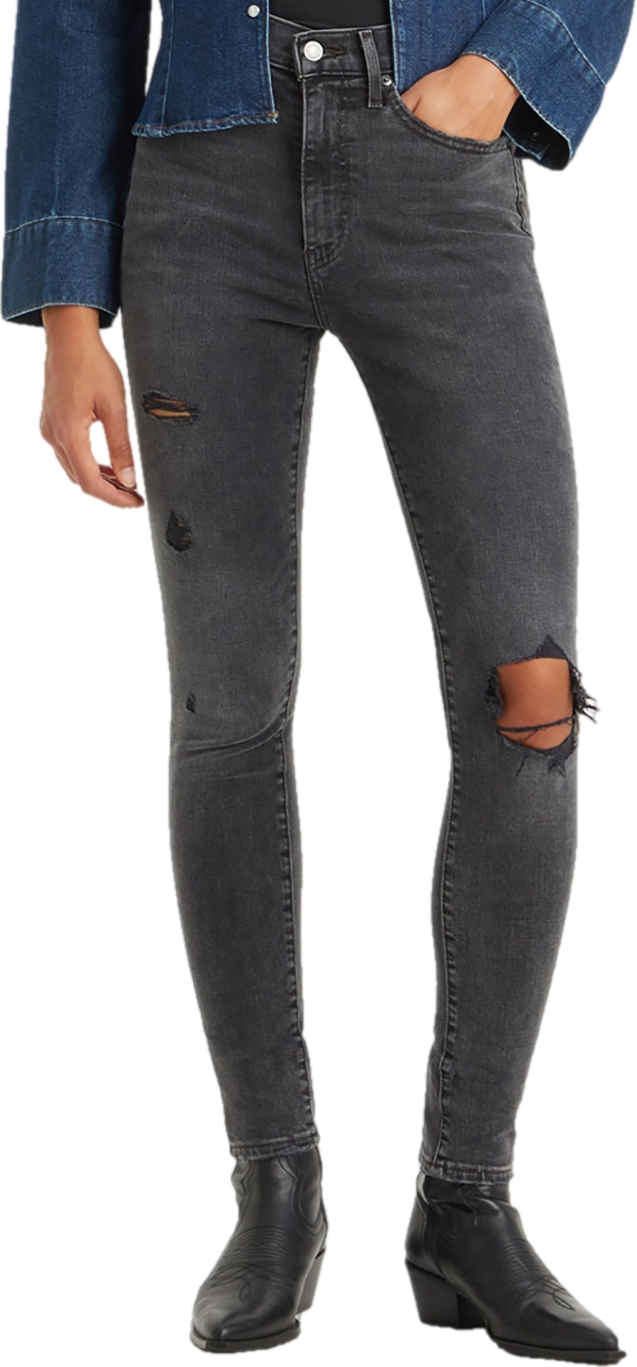 

Джинсы женские Levi's Women Mile High Super Skinny Jeans черные 26/28, Черный, Women Mile High Super Skinny Jeans