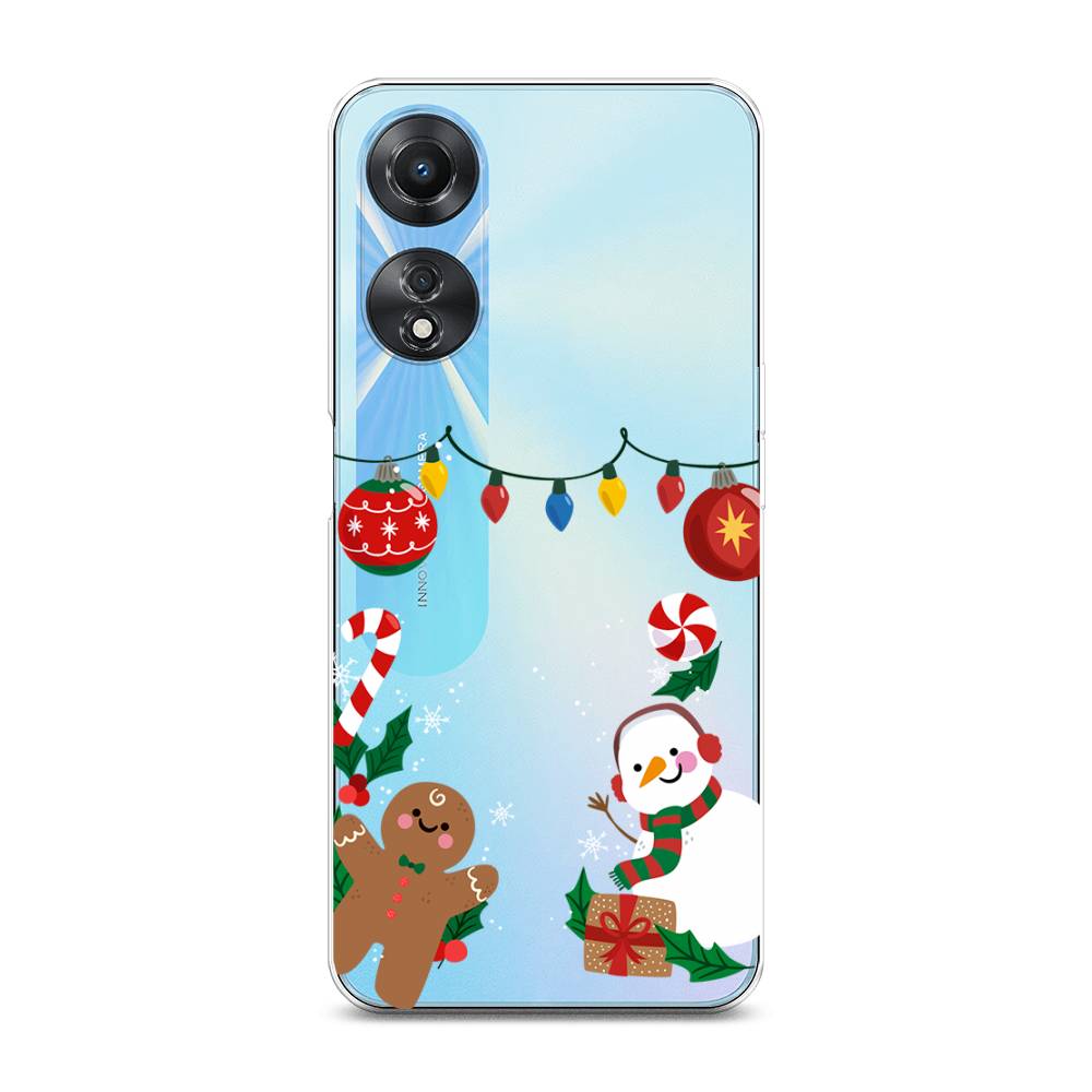 

Чехол на Oppo A58 5G "Новогоднее настроение", Коричневый;красный;зеленый, 2512450-5