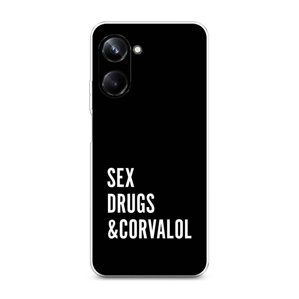 

Чехол на Realme 10 Pro "Corvalol", Черный;серый;белый, 2512550-6