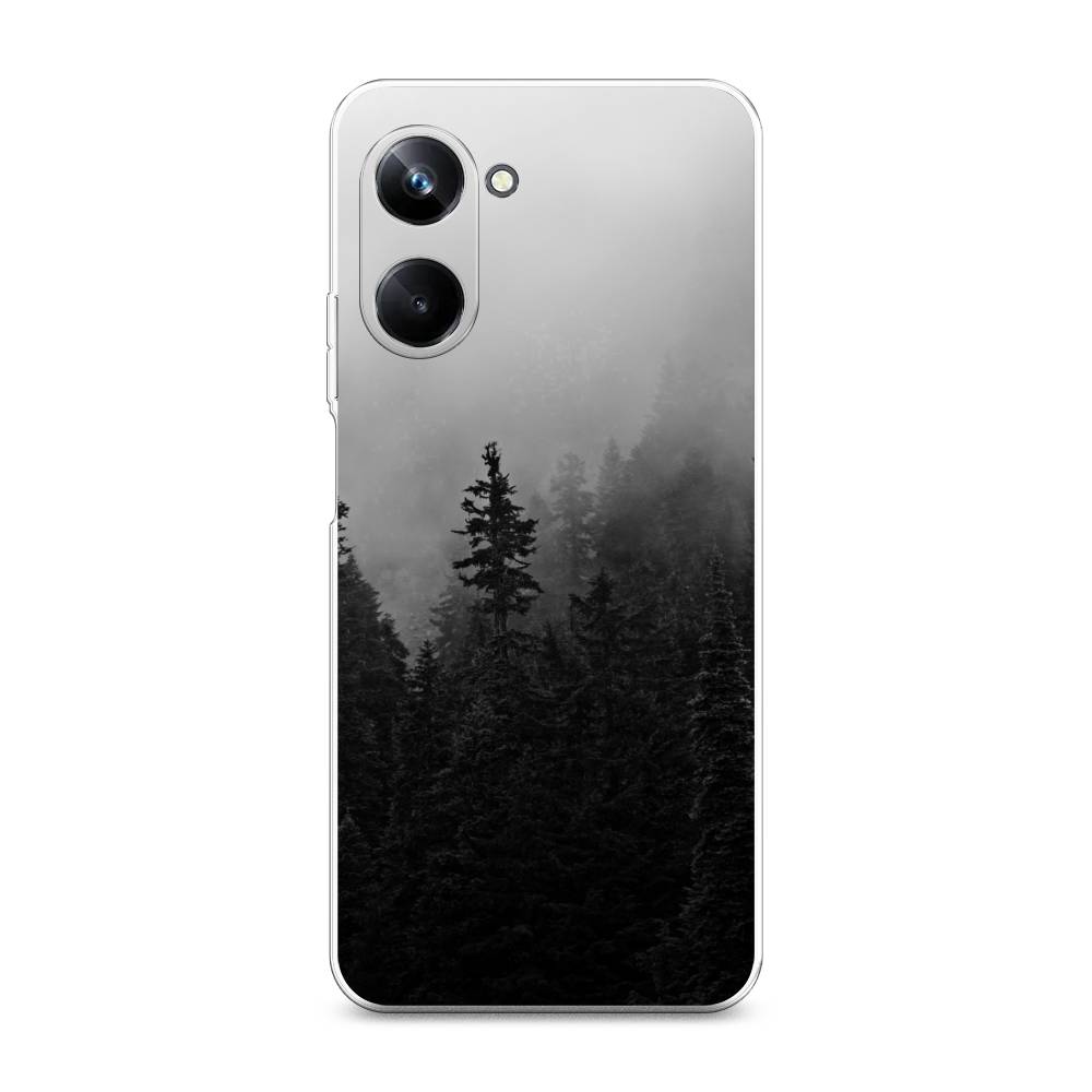

Чехол на Realme 10 Pro "Туманный лес", Серый;черный, 2512550-2