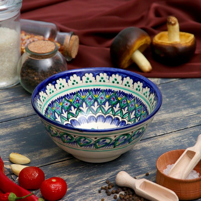 

Коса Риштанская Керамика "Узоры" 15,5 см, средняя, синий микс