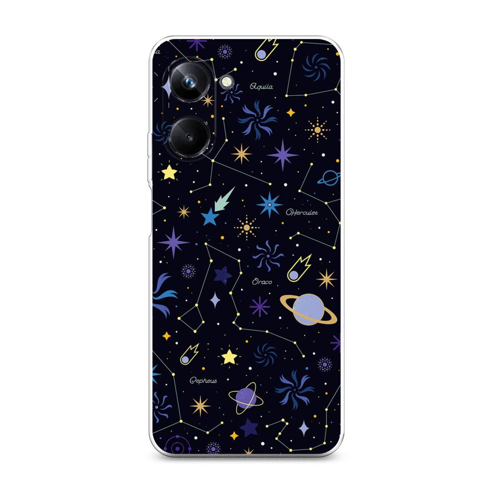 

Чехол на Realme 10 Pro "Цветной космос", Желтый, 2512550-2