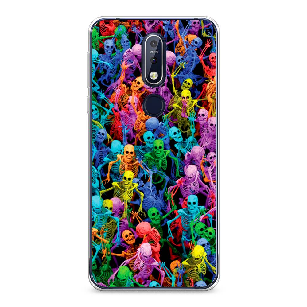 

Чехол на Nokia 7.1 "Вечеринка скелетов", Фиолетовый;желтый;оранжевый, 122050-6