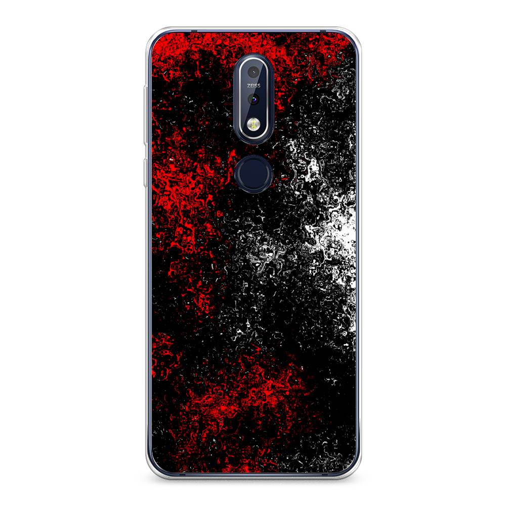 

Чехол на Nokia 7.1 "Монотипия", Красный;черный;белый, 122050-3
