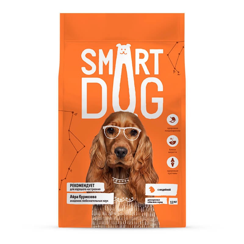 фото Сухой корм для собак smart dog, индейка, 18кг